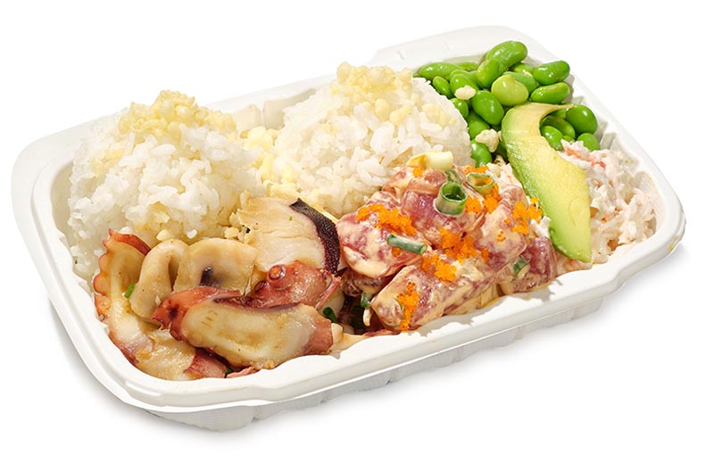 Makai Poke Box with mushrooms and ahi